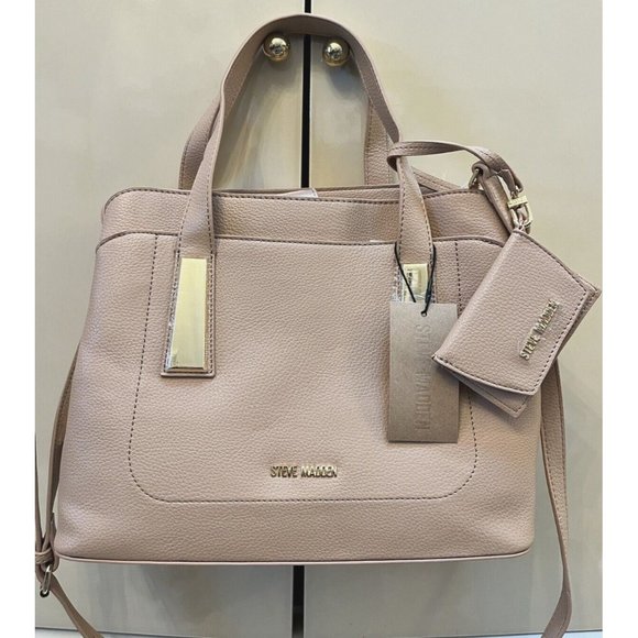 NWT STEVE MADDEN BGRAMMER SATCHEL HAND BAG CAMEL BEIGE TIK TOK VIRAL TRENDY - Picture 4 of 8